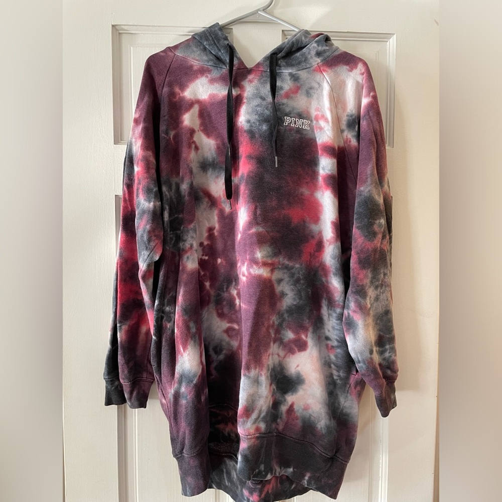 PINK by Victorias Secret long Tie Dye hoodie in L